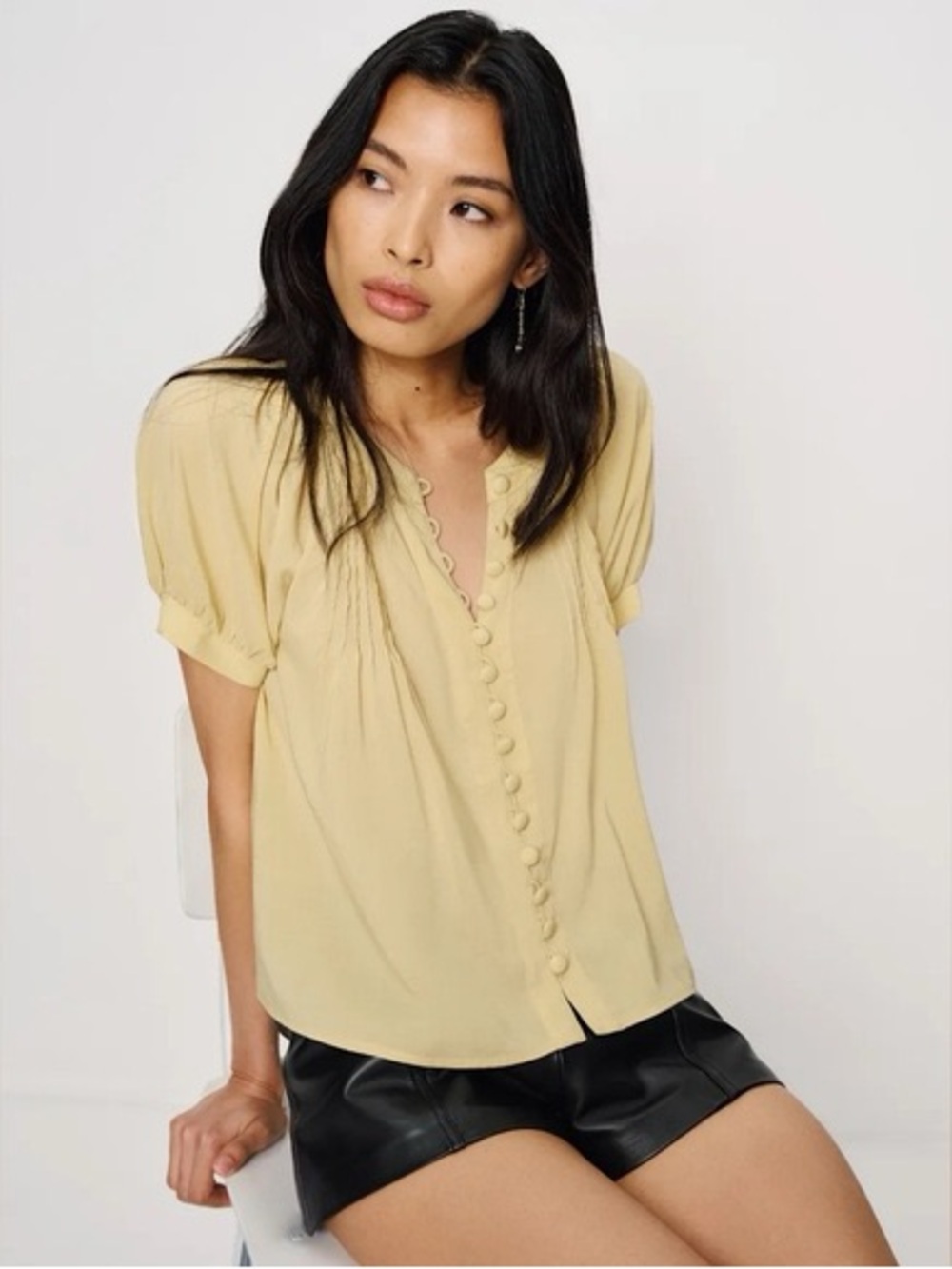 Reformation calia top in blonde - size XS